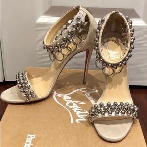 Christian Louboutin Gypsandal 100 Lame Poudre